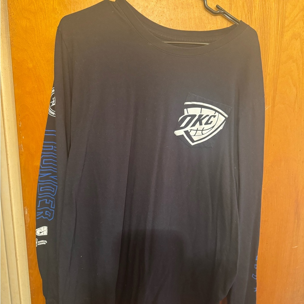 Nike Black and Blue OKC Thunder Long Sleeve Tee